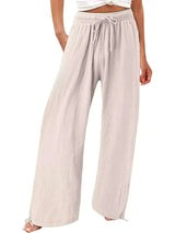 Full Size Wide Leg Pants with Drawstring Waist Plus Size - photo produit 2 - VELZAR