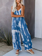 Full Size Tie-Dye Wide Leg Jumpsuit Plus Size - photo produit 1 - VELZAR