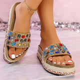 Sandales Plateforme Bout Ouvert Strass - photo produit 6 - VELZAR