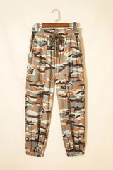 Pantalon Jogger Imprimé Camouflage Taille Élastique à Cordon - photo produit 4 - VELZAR