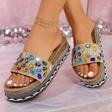 Sandales Plateforme Bout Ouvert Strass - photo produit 4 - VELZAR