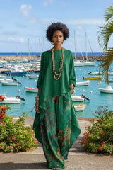 Set Deux Pièces Fleuri — Haut Asymétrique & Pantalon - photo produit 1 - VELZAR