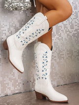 Bottines à Talons Carrés Bout Pointu - photo produit 4 - VELZAR