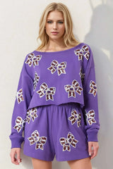 Double Take – Ensemble Top Court Nœud Pailleté et Short - photo produit 1 - VELZAR