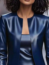 Ensemble Veste en Cuir Ouverte et Robe - photo produit 6 - VELZAR