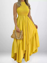 Full Size Smocked Sleeveless Ruffle Hem Maxi Dress Plus Size - photo produit 2 - VELZAR