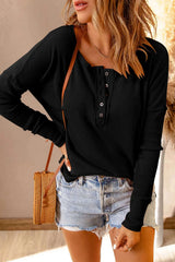 Double Take – T-Shirt Épaule Tombante Mi-Boutonné Grande Taille - photo produit 6 - VELZAR