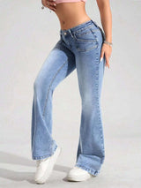 Washed Flare Leg Jeans - photo produit 3 - VELZAR