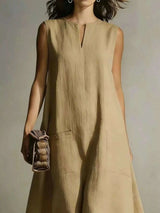 Full Size Notched Sleeveless Maxi Dress Plus Size - photo produit 5 - VELZAR