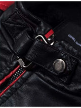 Men's Plus Size Two-Tone Slim Fit Motorcycle Leather Jacket - photo produit 6 - VELZAR