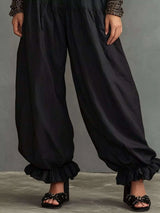 Full Size Smocked Ruffle Hem Wide Leg Pants Plus Size - photo produit 2 - VELZAR