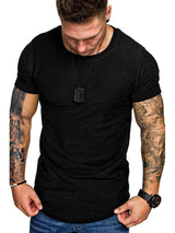 T-Shirt Décontracté Col Rond Coupe Slim Homme - photo produit 6 - VELZAR