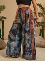 Full Size Tie-Dye Wide Leg Casual Pants Plus Size - photo produit 5 - VELZAR