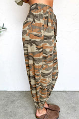 Pantalon Jogger Imprimé Camouflage Taille Élastique à Cordon - photo produit 3 - VELZAR