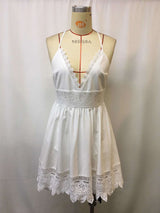 Full Size Lace Trimmed V-Neck Mini Dress Plus Size - photo produit 3 - VELZAR