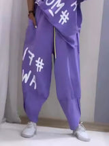 Full Size Letter Round Neck Tee and Drawstring Pants Set Plus Size - photo produit 6 - VELZAR