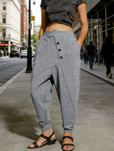 Plus Size Casual Elastic Waist Harem Pants - photo produit 6 - VELZAR