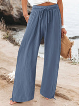 Full Size Drawstring Wide Leg Pants Plus Size - photo produit 6 - VELZAR