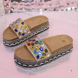 Sandales Plateforme Bout Ouvert Strass - photo produit 5 - VELZAR