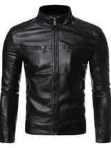 Men's Plus Size Zip Up Motorcycle Jacket - photo produit 6 - VELZAR