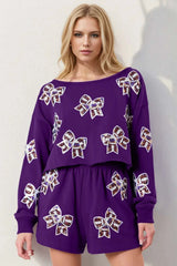 Double Take – Ensemble Top Court Nœud Pailleté et Short - photo produit 3 - VELZAR