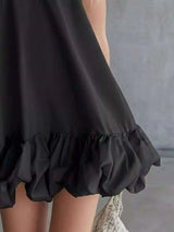 Full Size V-Neck Bubble Hem Mini Dress Plus Size - photo produit 3 - VELZAR