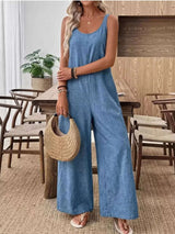 Spaghetti Strap Wide Leg Jumpsuit - photo produit 3 - VELZAR