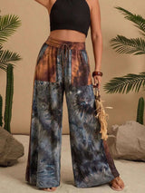 Full Size Tie-Dye Wide Leg Casual Pants Plus Size - photo produit 1 - VELZAR