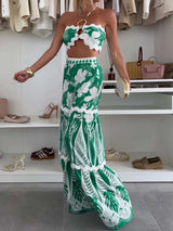 Ensemble Débardeur Col Halter Imprimé et Jupe - photo produit 6 - VELZAR