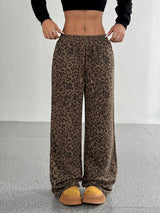 Full Size Leopard Print Wide Leg Pants Plus Size - photo produit 6 - VELZAR