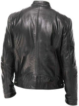 Perfecto en Cuir à Poches Zippées Grande Taille Homme - photo produit 4 - VELZAR