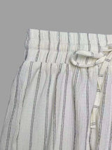 Pantalon Rayé Jambe Large à Cordon - photo produit 6 - VELZAR