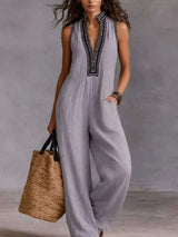 Full Size Sleeveless Wide-Leg Jumpsuit Plus SIze - photo produit 4 - VELZAR