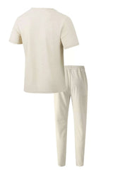 Men's Full Size Lace-Up Front Top and Pants Casual Set Plus Size - photo produit 6 - VELZAR