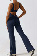 Basic Bae – Combinaison de Sport Cut-Out Froncée Bootcut Sans Manches - photo produit 4 - VELZAR