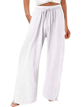 Full Size Wide Leg Pants with Drawstring Waist Plus Size - photo produit 6 - VELZAR