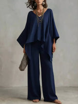 Full Size V-Neck Top and Pants Set Plus Size - photo produit 5 - VELZAR