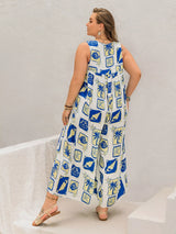 Plus Size Nautical Print Sleeveless Jumpsuit - photo produit 6 - VELZAR