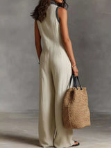 Full Size Sleeveless Wide-Leg Jumpsuit Plus SIze - photo produit 2 - VELZAR