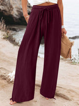 Full Size Drawstring Wide Leg Pants Plus Size - photo produit 5 - VELZAR