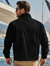 Men's Full Size Corduroy Button Up Casual Jacket Plus Size - photo produit 6 - VELZAR