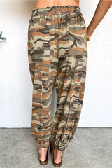 Pantalon Jogger Imprimé Camouflage Taille Élastique à Cordon - photo produit 2 - VELZAR
