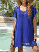 Crochet Trim Beach Cover Up Dress - photo produit 2 - VELZAR