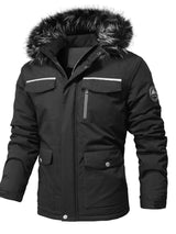 Men's Plus Size Fur Hooded Winter Parka Coat - photo produit 3 - VELZAR