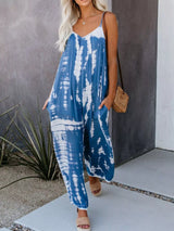 Full Size Tie-Dye Wide Leg Jumpsuit Plus Size - photo produit 2 - VELZAR