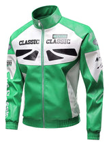 Men's Plus Size Stand Collar Leather Moto Jacket - photo produit 1 - VELZAR