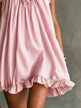 Full Size Ruffled Trim Halter Neck Mini Dress Plus Size - photo produit 6 - VELZAR