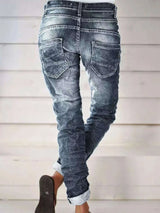 Full Size Washed Button-Fly Jeans Plus Size - photo produit 5 - VELZAR