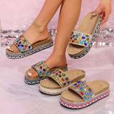 Sandales Plateforme Bout Ouvert Strass - photo produit 1 - VELZAR