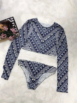 Printed Long Sleeve Top and Brief Swim Set - photo produit 6 - VELZAR